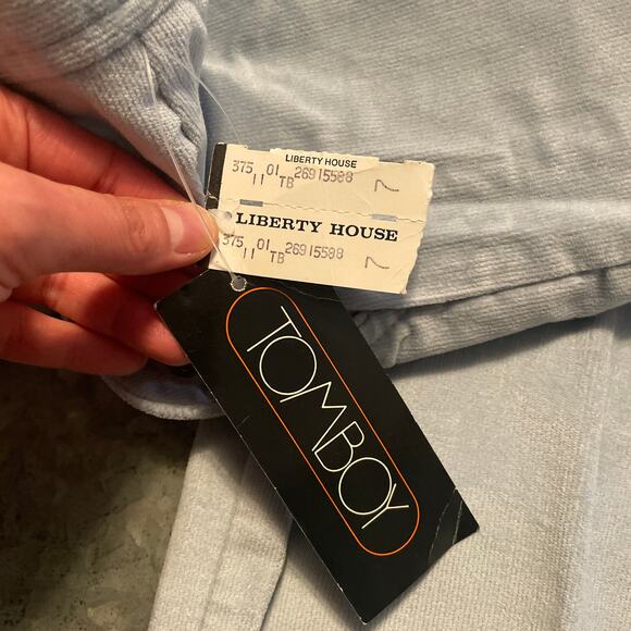 Vintage NOS Tomboy Corduroy High Waist Pants Womens 7 25 Blue 60s 70s Western - Picture 8 of 13